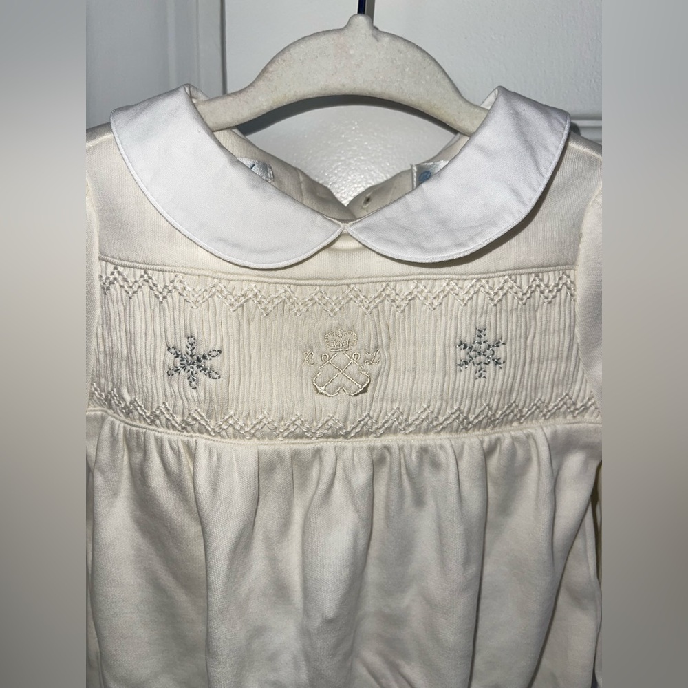 RALPH LAUREN Baby Girl's Organic Cotton Snowflake Coverall - Size 6 Months -NEW